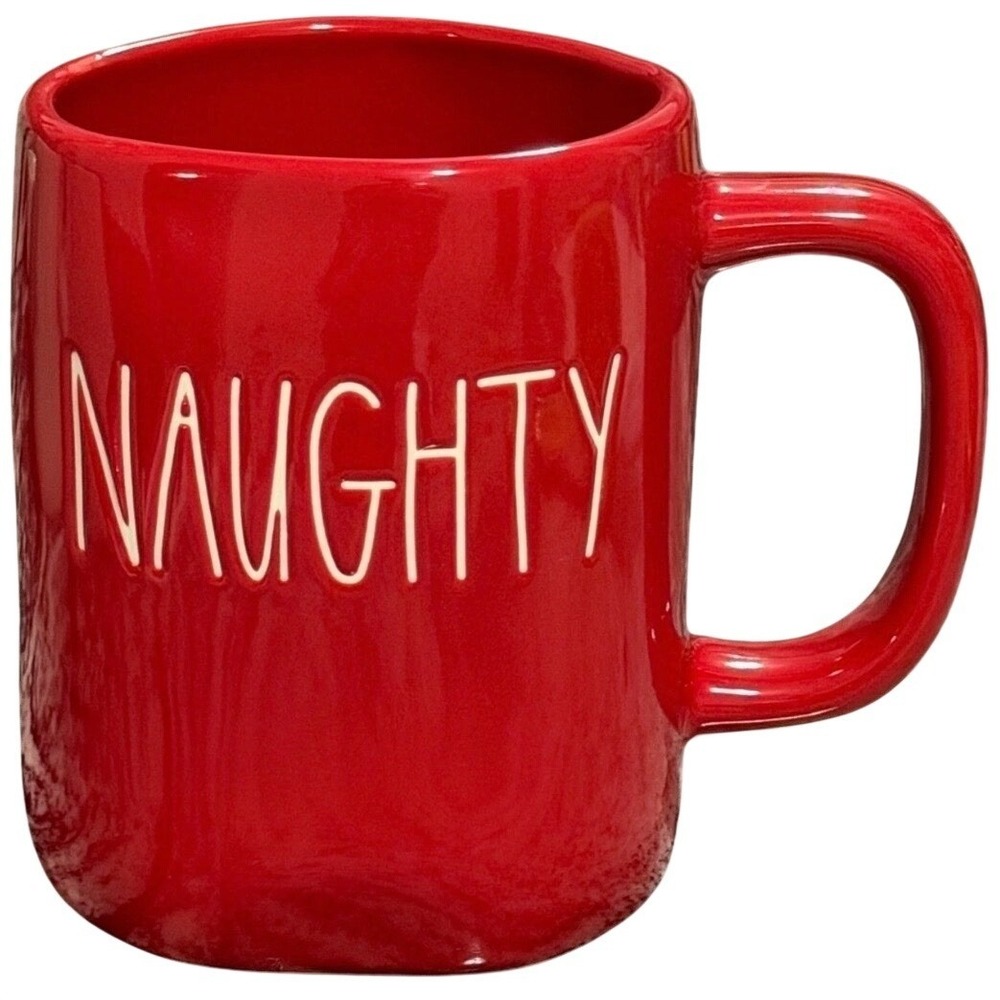 NEW Rae Dunn Coffee Mug Naughty‎ Red Artisan Collection by Magenta Holiday